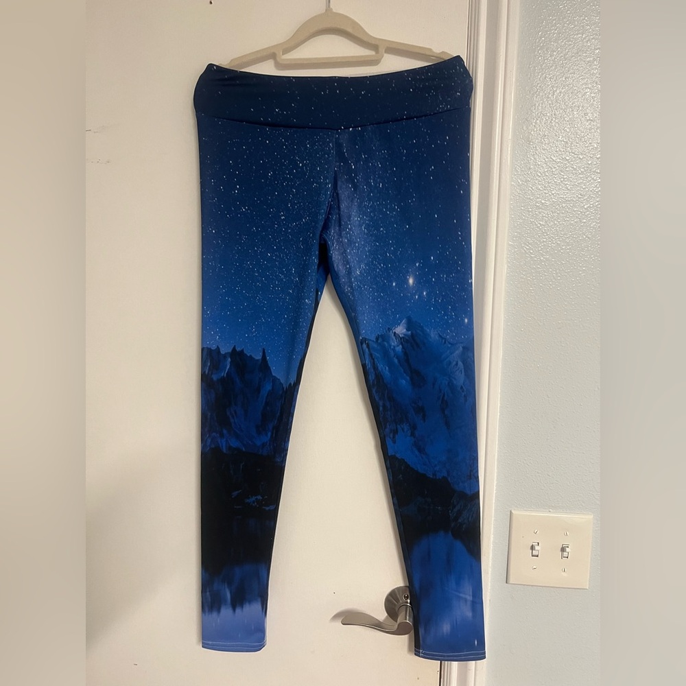 Society6 Starry Sky Kids Leggings - Blue and Black